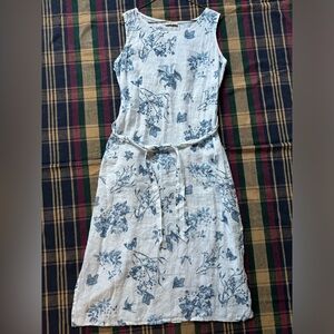 Bellambra 100% Linen Floral Butterfly Dress Vintage Made in Italy